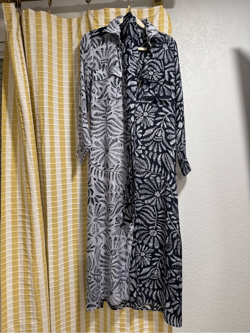 Omika Palma button front dress in vanya ink size XS